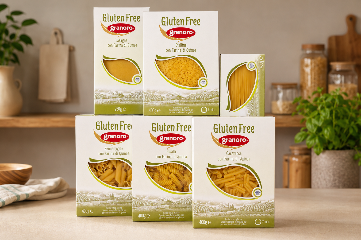 Bezlepkové TĚSTOVINY dárkový balíček 6 produktů – Granoro